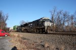 NS 3669 leads a stack train down the siding